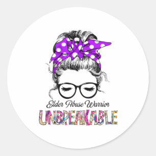 Elder Abuse Awareness Ribbon Support Gifts Classic Round Sticker