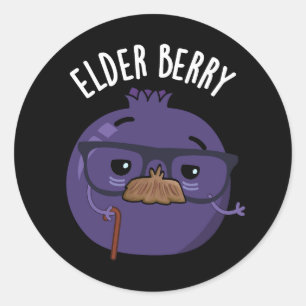 Elder-berry Funny Berry Pun  Classic Round Sticker