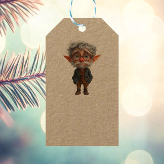 Elder Christmas Elf Kraft Gift Tags