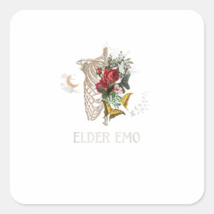 Elder Emo Funny Goth Older Gothic Cottagecore Gobl Square Sticker