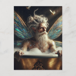 Elder Fairy King Takes a Bath in Gold Tub Postcard