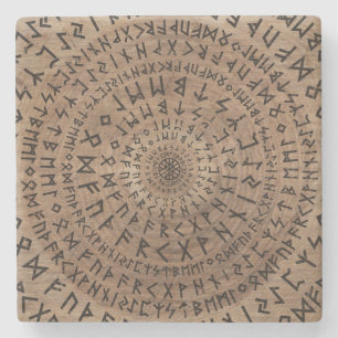 Elder Futhark Circular Composition Stone Coaster