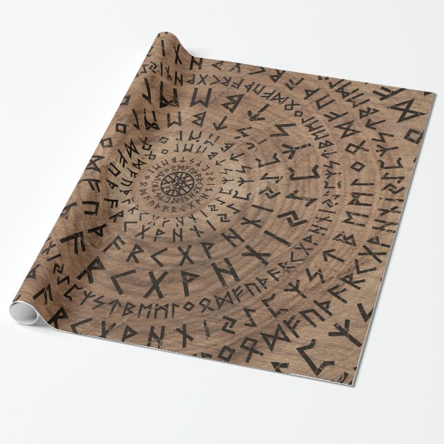 Elder Futhark Circular Composition Wrapping Paper (Unrolled)
