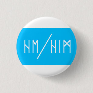 Elder Futhark He/Him Pronouns 1 Inch Round Button