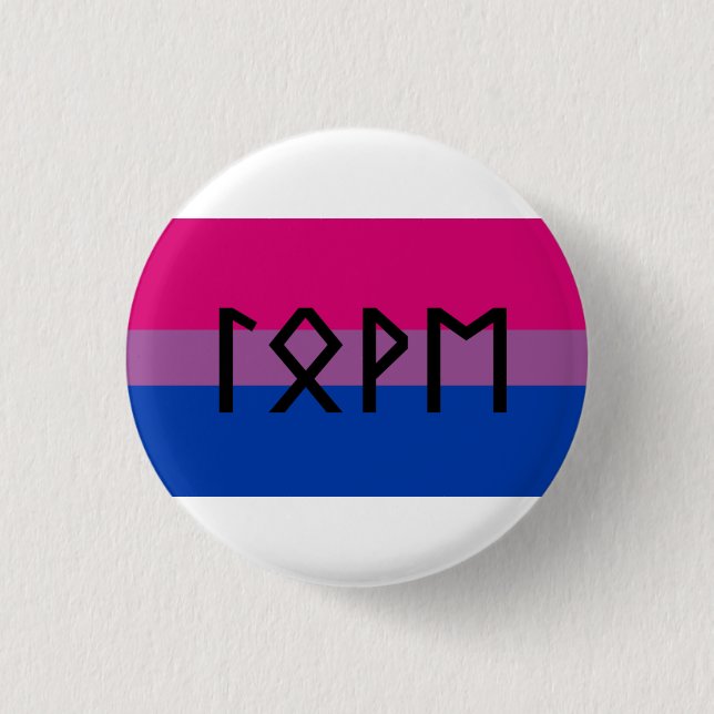 Elder Futhark Love Bi flag 1 Inch Round Button (Front)