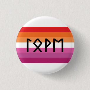 Elder Futhark Love Lesbian flag 1 Inch Round Button