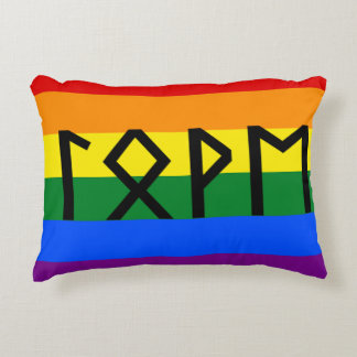 Elder Futhark Love Pride Flag Accent Pillow