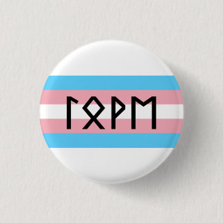 Elder Futhark Love Trans Flag 1 Inch Round Button