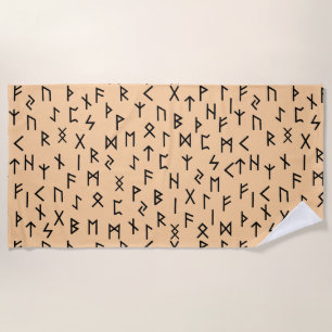 Elder futhark runes beach towel
