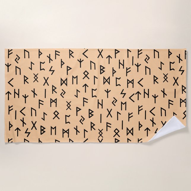 Elder futhark runes beach towel (Front)