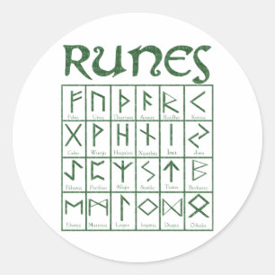 Elder Futhark Runes Classic Round Sticker