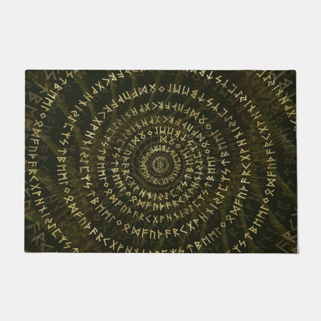 Elder Futhark Spiral Art Doormat (Front)