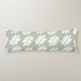 Elder Leaf Big Pattern 2Way Green+White Body Pillow