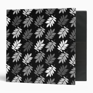 Elder Leaf Big Pattern Black White Grey Binder