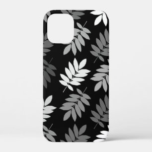 Elder Leaf Lg Pattern Black White Grey iPhone 12 Mini Case