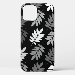 Elder Leaf Lg Pattern Black White Grey iPhone 12 Case