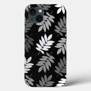Elder Leaf Lg Pattern Black White Grey iPhone 13 Case