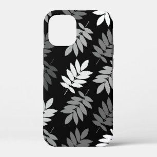 Elder Leaf Lg Pattern Black White Grey iPhone 12 Mini Case