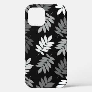 Elder Leaf Lg Pattern Black White Grey iPhone 12 Case