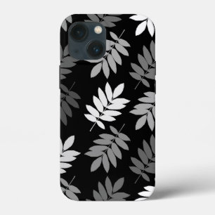 Elder Leaf Lg Pattern Black White Grey iPhone 13 Mini Case