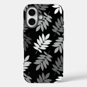 Elder Leaf Lg Pattern Black White Grey iPhone 16 Case