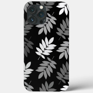 Elder Leaf Lg Pattern Black White Grey iPhone 13 Pro Max Case