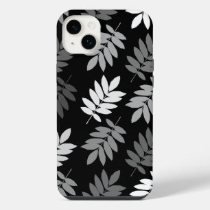 Elder Leaf Lg Pattern Black White Grey iPhone 14 Plus Case