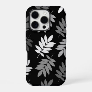 Elder Leaf Lg Pattern Black White Grey iPhone 16 Pro Case