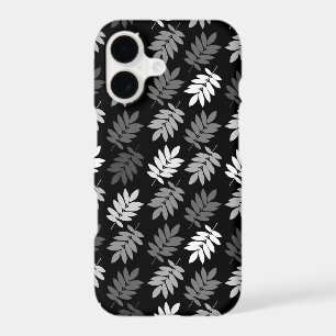 Elder Leaf Pattern Black White Grey