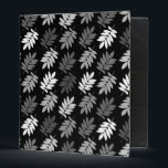 Elder Leaf Pattern Black White Grey Binder<br><div class="desc">Elder tree leaf silhouette in a surface pattern design with grey and white detail on a black background.</div>