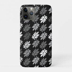 Elder Leaf Pattern Black White Grey iPhone 11 Pro Case