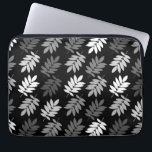 Elder Leaf Pattern Black White Grey Laptop Sleeve<br><div class="desc">Elder tree leaf silhouette in a surface pattern design with grey and white detail on a black background.</div>