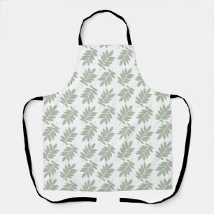 Elder Leaf Pattern Green+White Apron