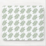 Elder Leaf Pattern Green White Mouse Pad<br><div class="desc">Elder tree leaf silhouette in a surface pattern design with green detail on a white background.</div>