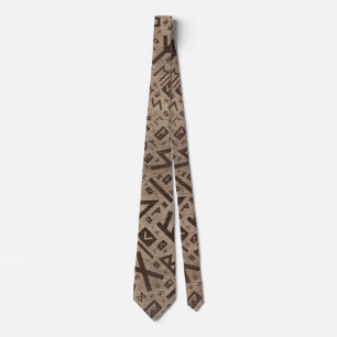 Elder Runes - Futhark Pattern Gold framed on Wood Tie
