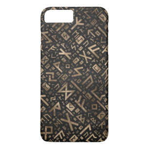 Elder Runes - Futhark Pattern Gold on Black Wood 2 Case-Mate iPhone Case