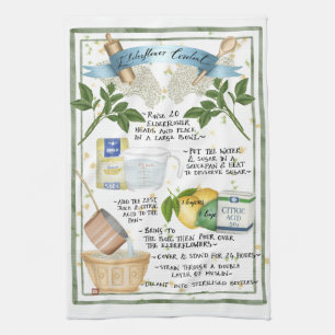 Elderflower Cordial Illustrated Recipe Kitchen Towel