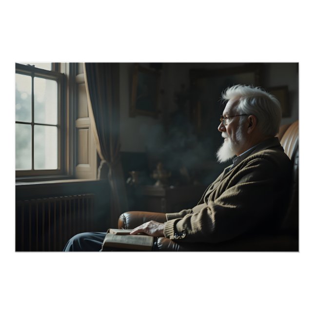 Elderly Contemplative Solitude Poster (Front)