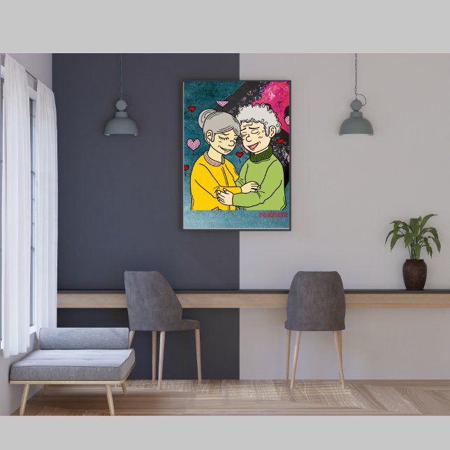 Elderly Couple Art Wrapped Canvas (Creator Uploaded)