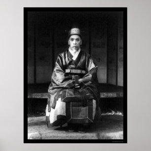 Elderly Korean Man in Costume 1910 Poster