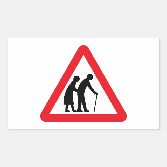 Elderly People (1), Traffic Sign, UK Sticker (Front)