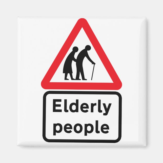 Elderly People (2), Traffic Sign, UK Magnet (Front)