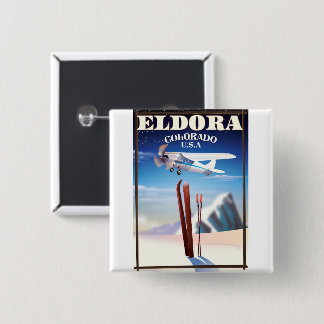 Eldora Colorado travel poster. 2 Inch Square Button