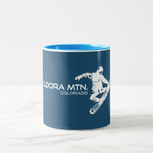 Eldora Mountain Colorado Snowboarder Two-Tone Coffee Mug