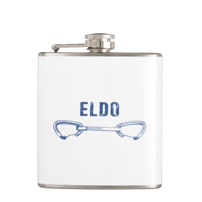 Eldorado Canyon Climbing Quickdraw Hip Flask (Front)