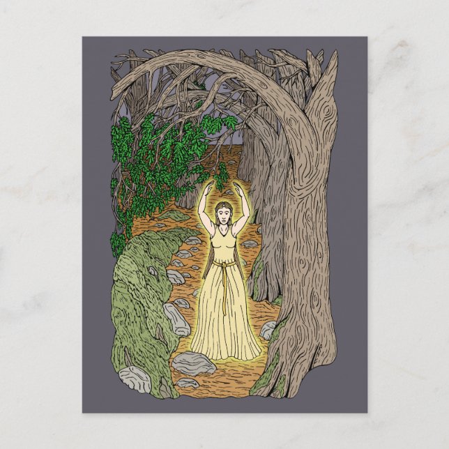 Eldritch Mistress (Fairy Lady in Woods) Postcard (Front)