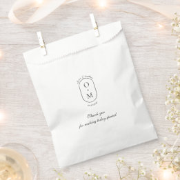 Eleagant Traditional Script Thank You Wedding Favour Bag