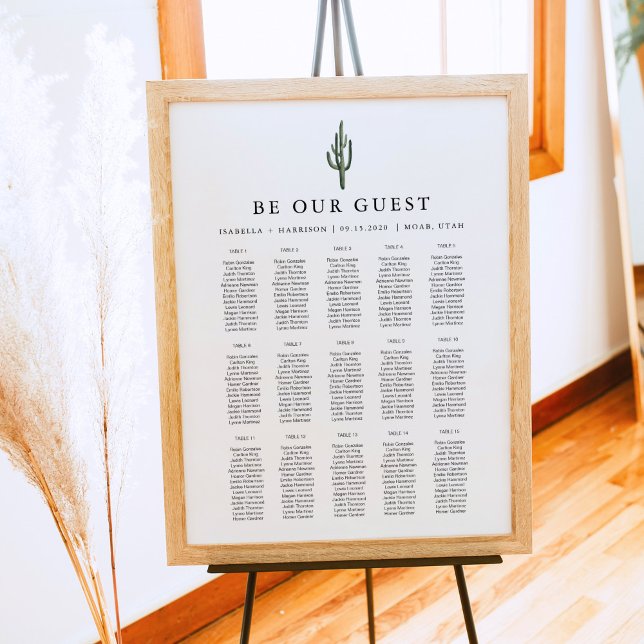 ELEANOR Bohemian Watercolor Cactus Seating Chart (Creator Uploaded)