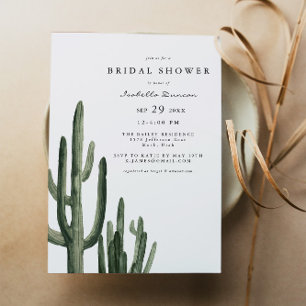 Eleanor - Boho Desert Cactus Simple Bridal Shower Invitation