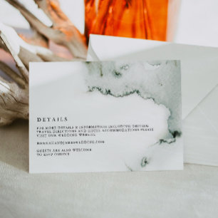 Eleanor - Green Watercolor Wedding Details Card